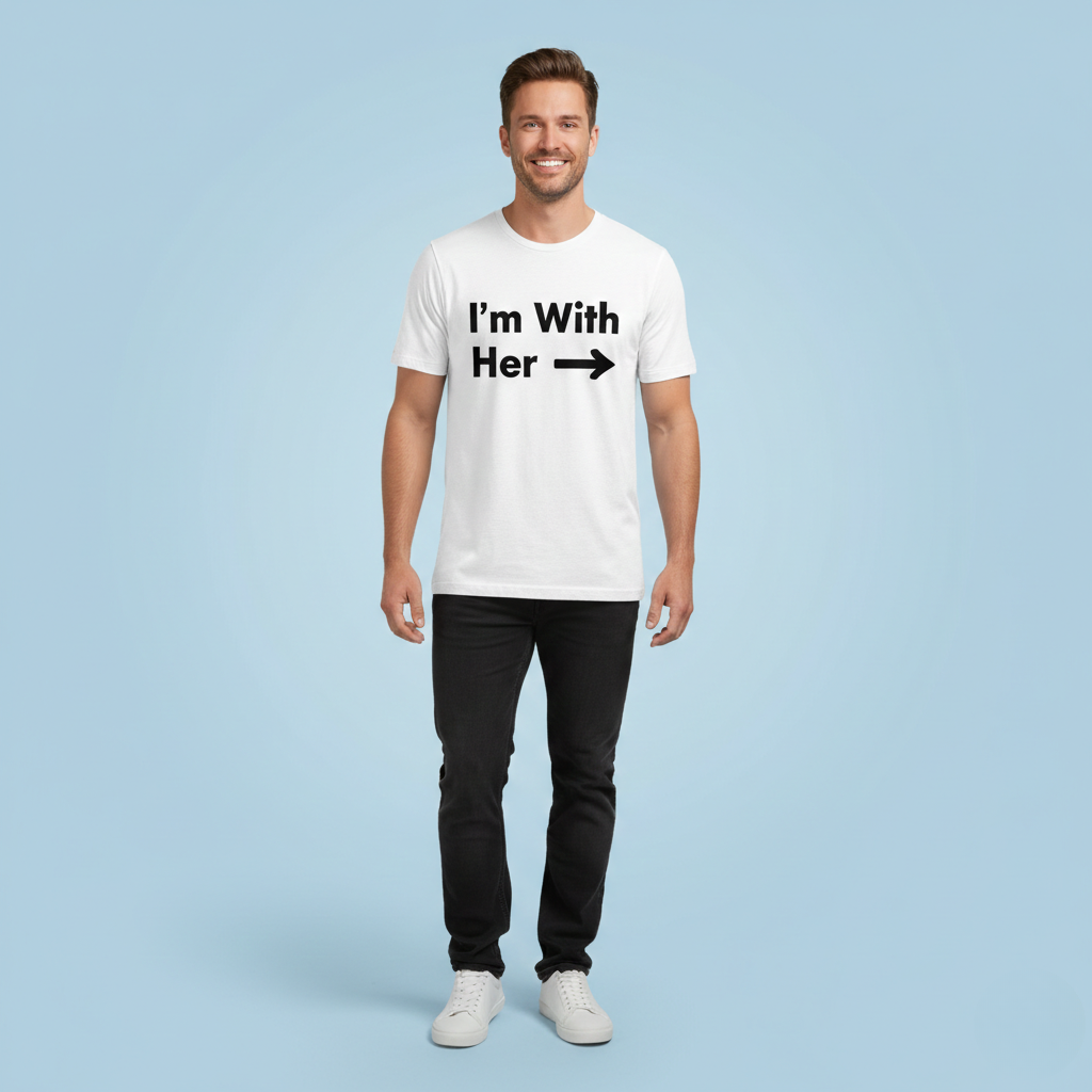T-shirt Pour Couple - I Am With Her