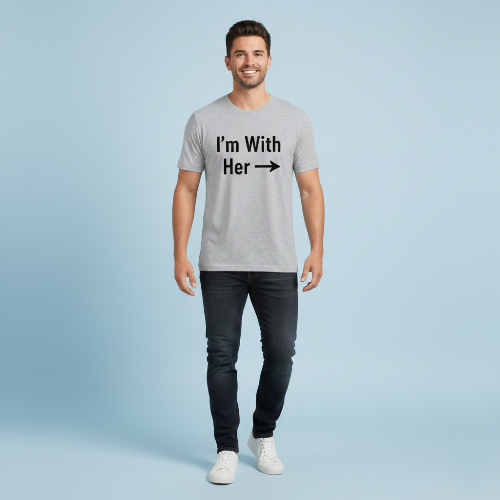 T-shirt Pour Couple - I Am With Her