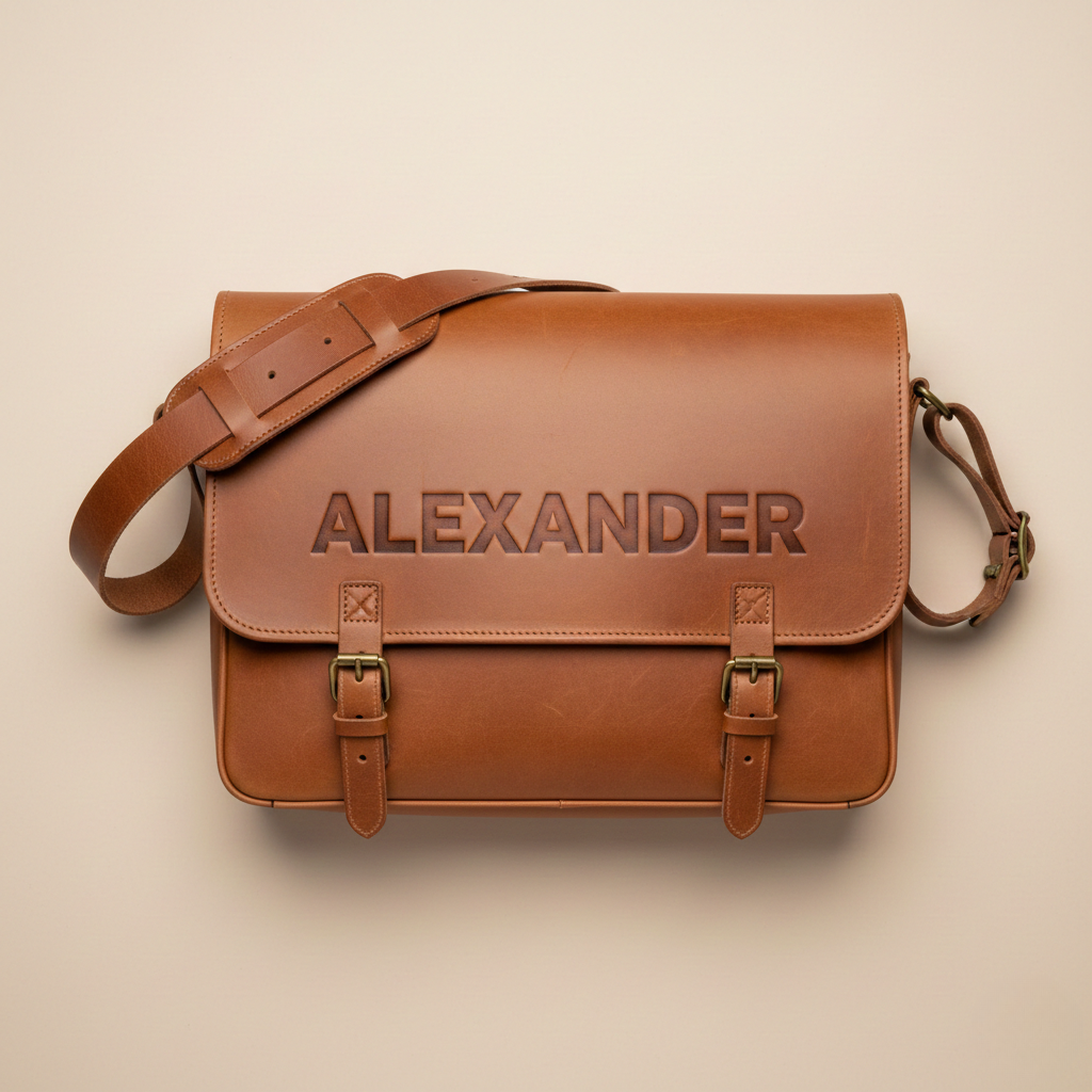 Sacoche Pour Ordinateur Portable En Cuir Personnalisée Gravée