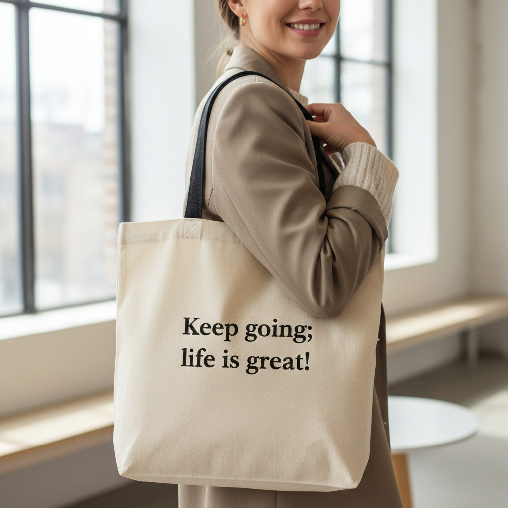 Sac fourre-tout en toile personnalisé - Keep Going