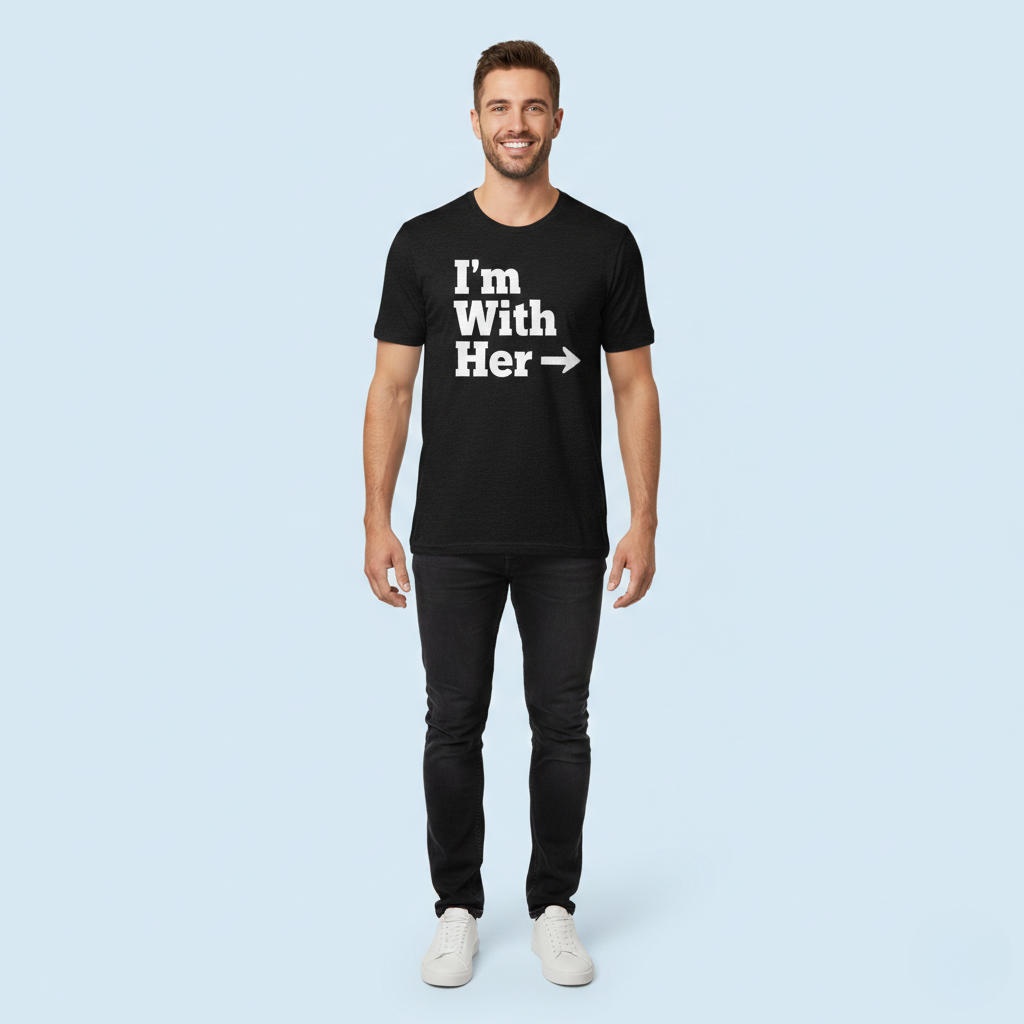 T-shirt Pour Couple - I Am With Her