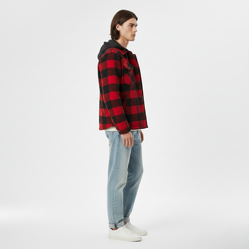 Chaqueta de franela con capucha